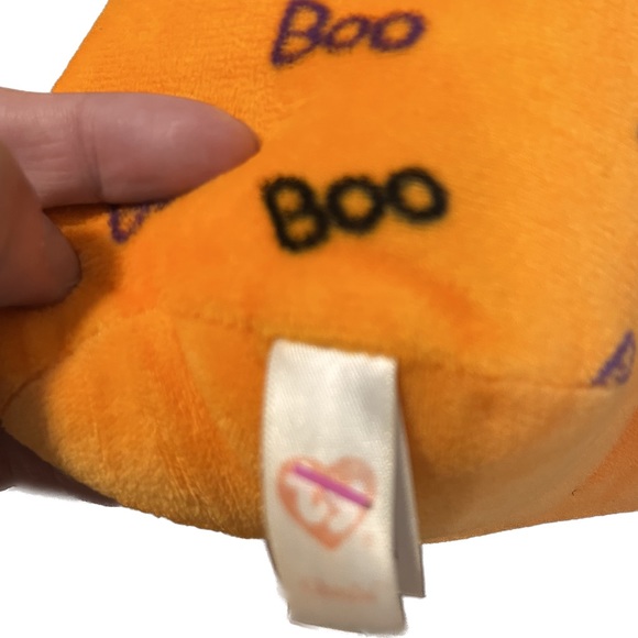 Halloween Plush Ty Inc Beanie Boos Ghoulie the Orange Ghost - Picture 3 of 3